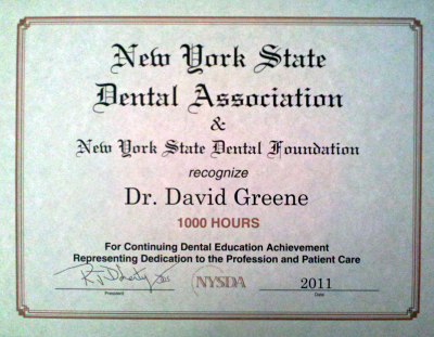 Dr. David Greene of Scarsdale Dental Spa Receives CE Award